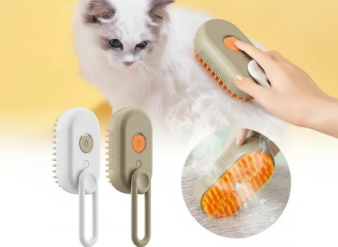 3-in-1 Electric Steam Pet Grooming Brush