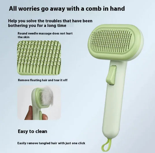One-Click Pet Hair Remover & Dematting Comb