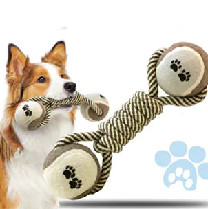 Cotton Rope Tennis Ball Dog Toy