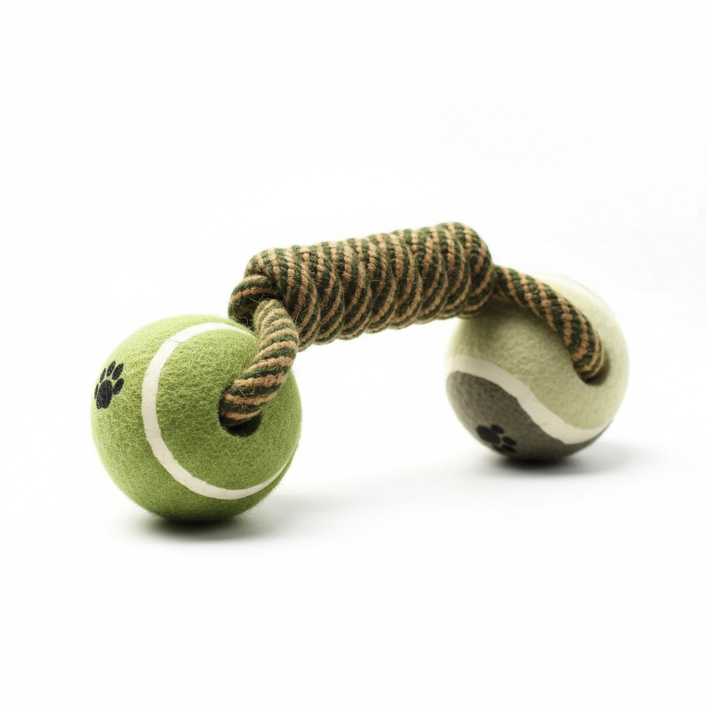 Imagen profesional - Cotton Rope Tennis Ball Dog Toy