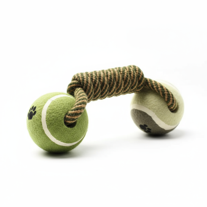 Imagen profesional - Cotton Rope Tennis Ball Dog Toy
